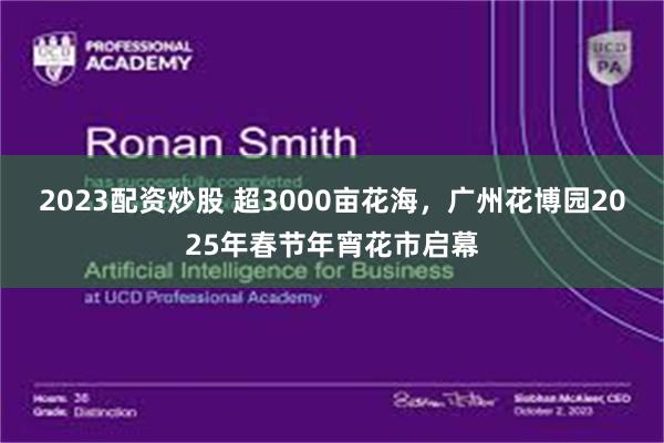 2023配资炒股 超3000亩花海，广州花博园2025年春节年宵花市启幕