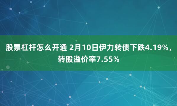 股票杠杆怎么开通 2月10日伊力转债下跌4.19%，转股溢价率7.55%